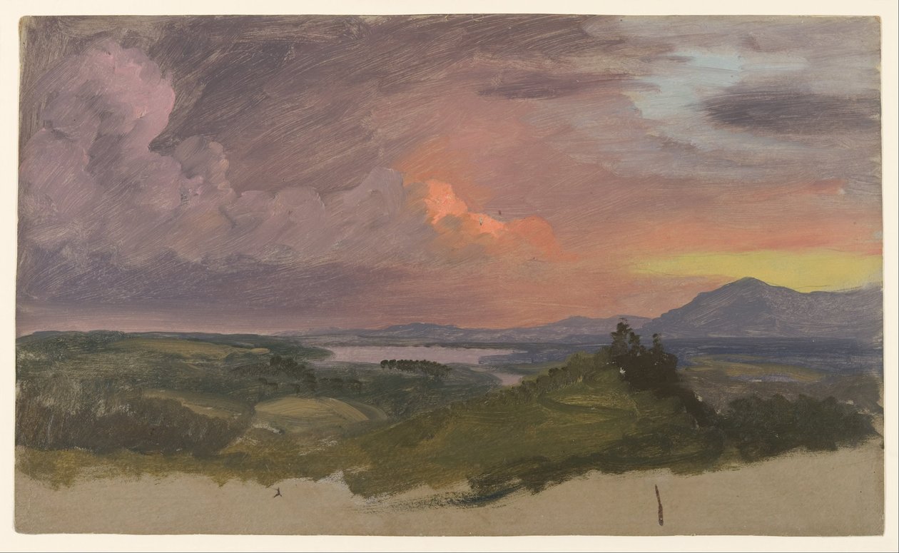 Solnedgang i Hudson Valley af Frederic Edwin Church
