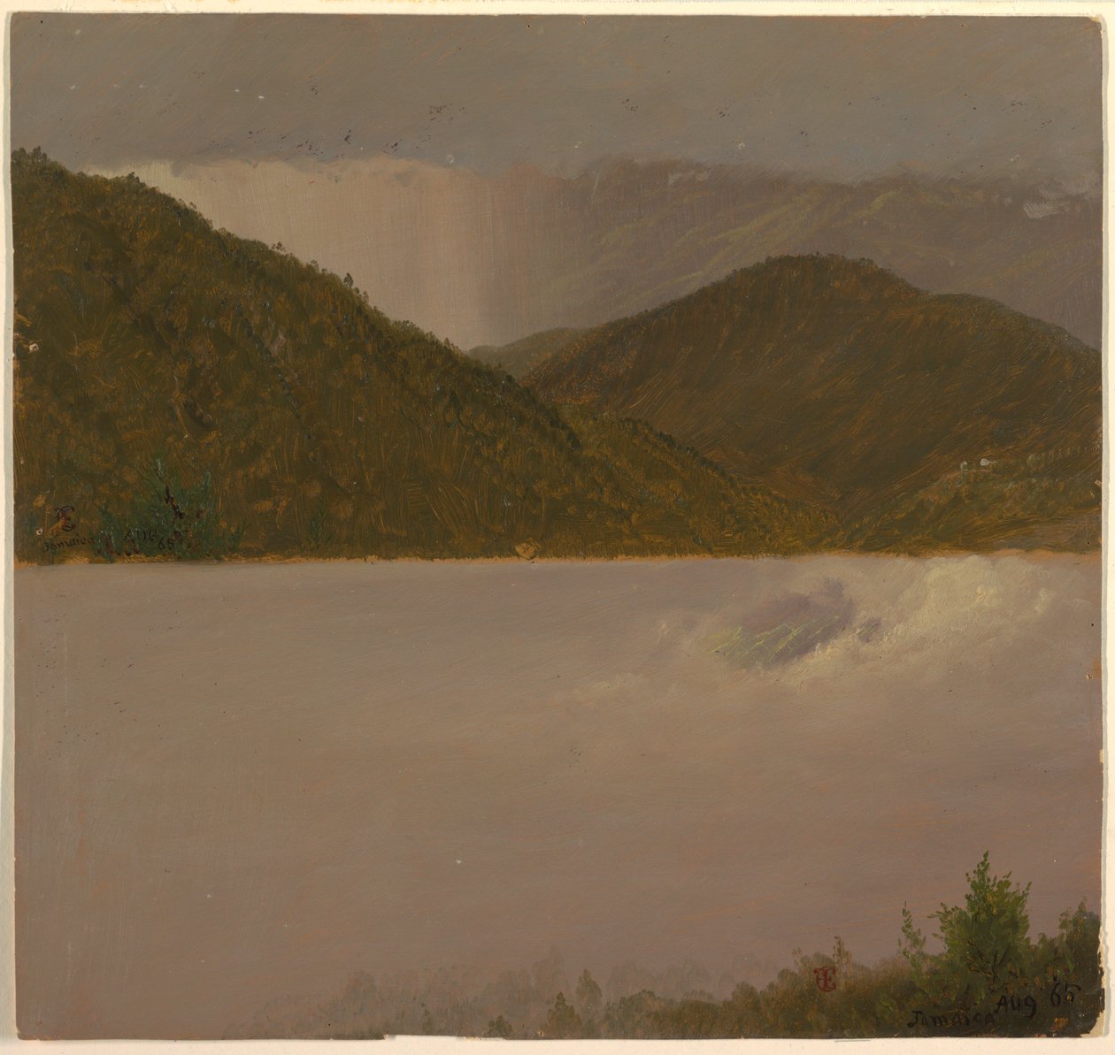 To Cloud og Mountain Top Studier, Jamaica af Frederic Edwin Church