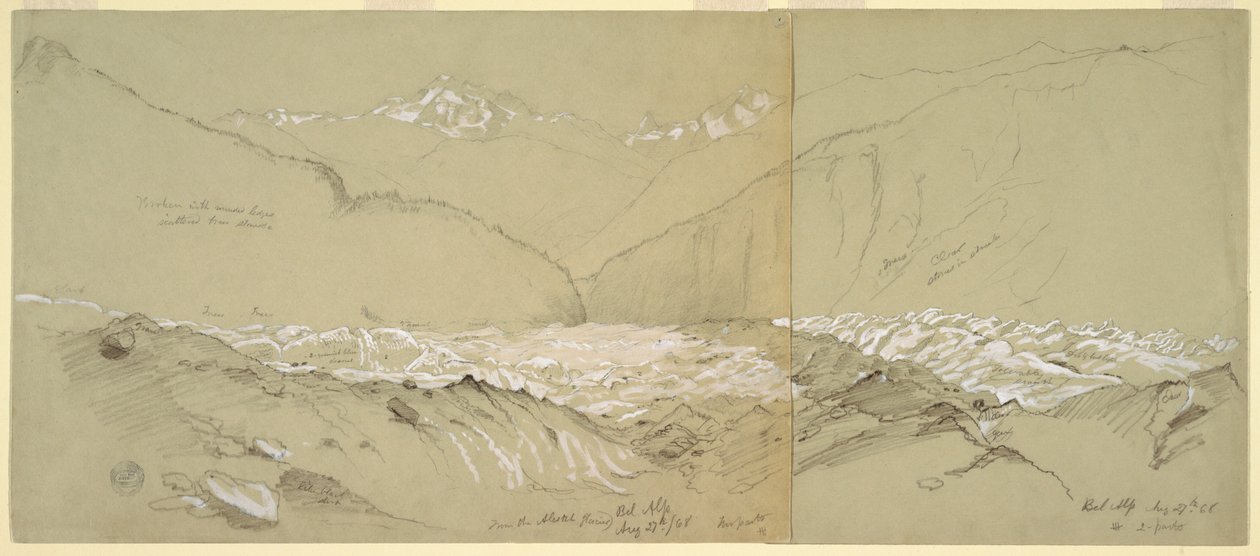 Øvre Aletsch-gletsjer med Great Fusshorn af Frederic Edwin Church