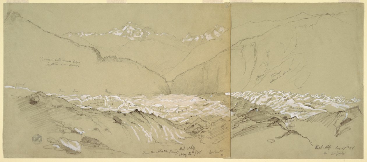 Øvre Aletsch-gletsjer med Great Fusshorn af Frederic Edwin Church