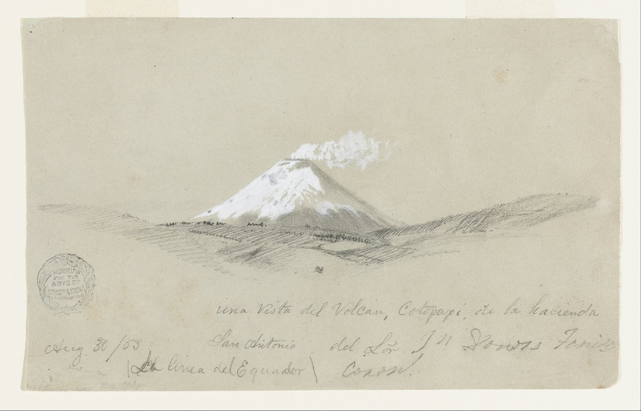 Udsigt over Cotapaxi fra Hacienda San Antonio, Ecuador af Frederic Edwin Church