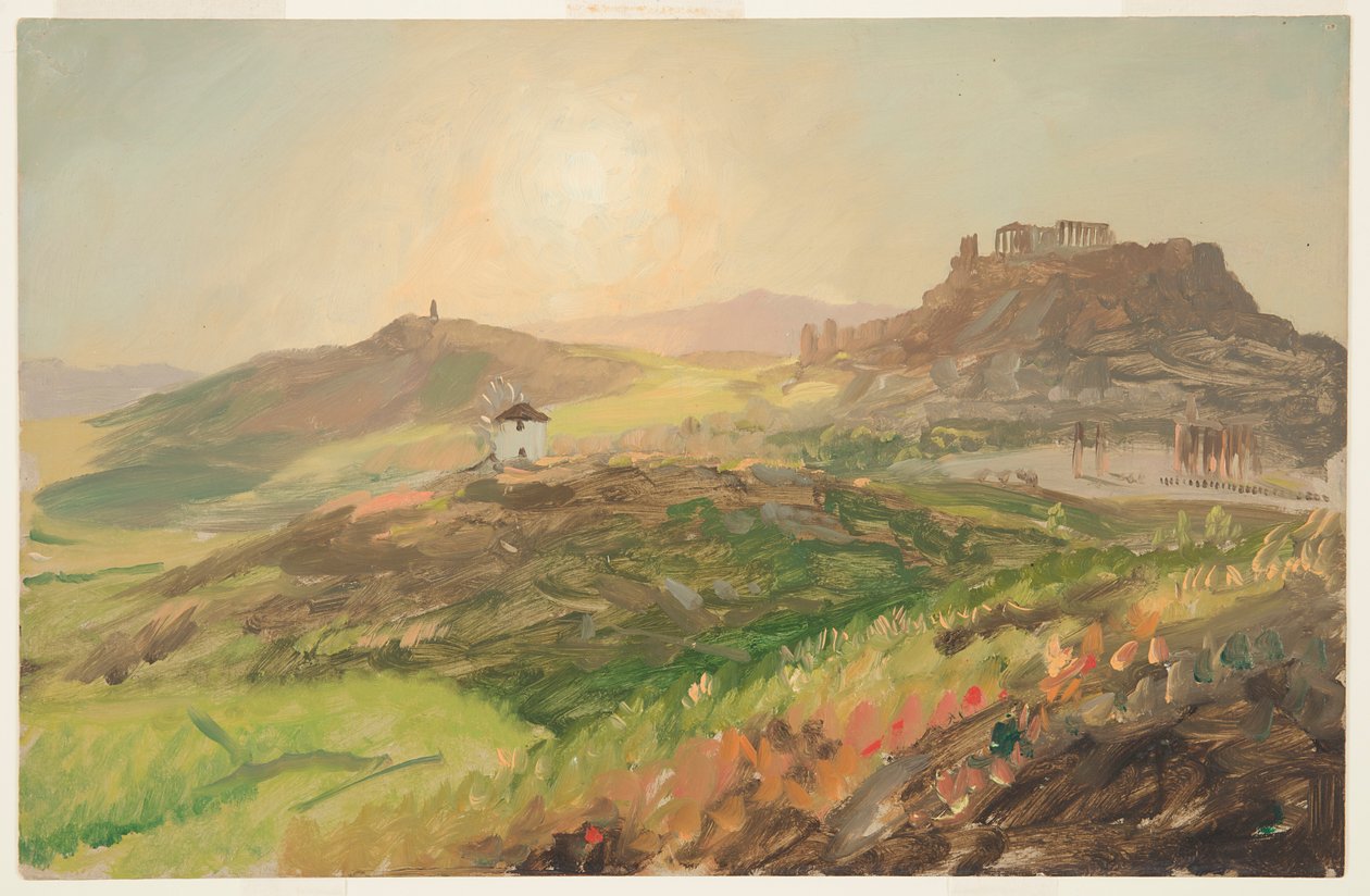 Udsigt over Akropolis, Athen af Frederic Edwin Church