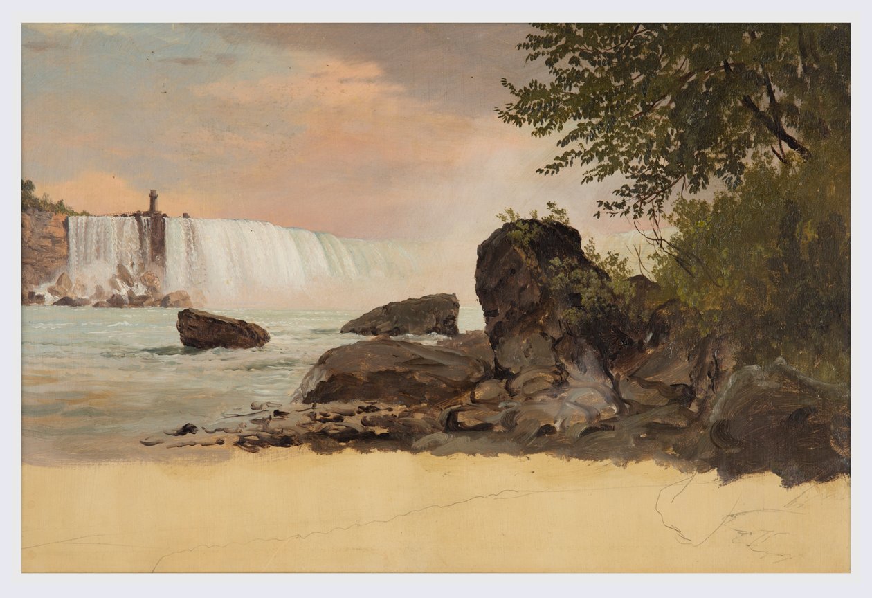 Udsigt over Canadian Falls og Goat Island af Frederic Edwin Church