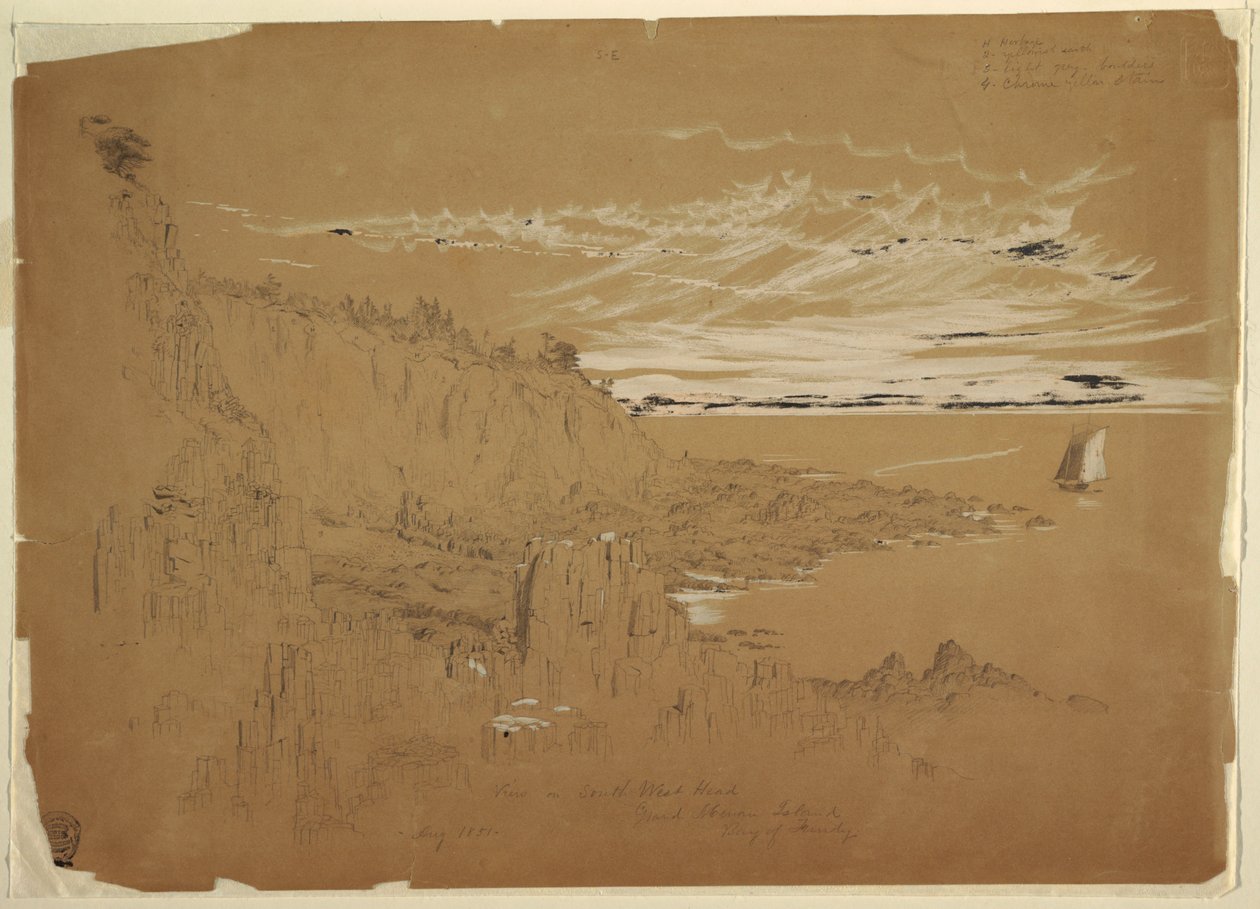 "Udsigt over South West Head, Grand Manan Island, Bay of Fundy, Canada" af Frederic Edwin Church