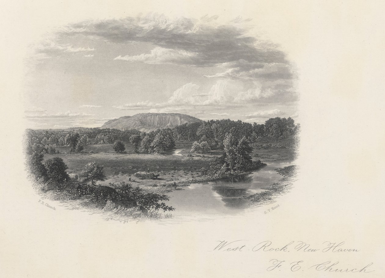 West Rock, New Haven af Frederic Edwin Church