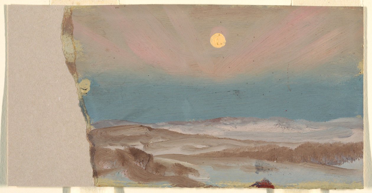 Vinterlandskab med fuldmåne af Frederic Edwin Church