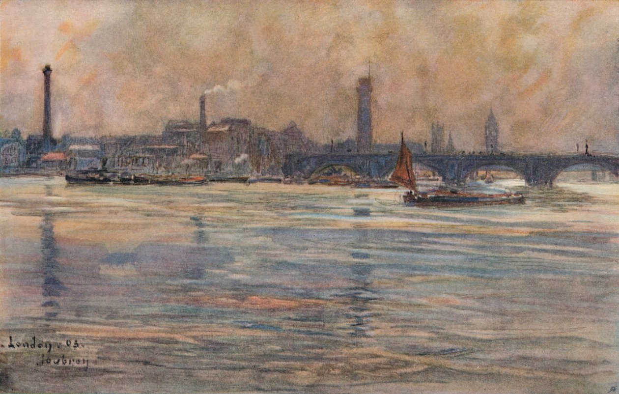 Themsen, London, c1893 af Frederic Anatole Houbron