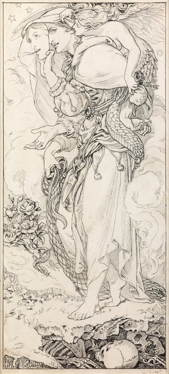 Bedrag for Kristi Himmelfartskapel (pen og blæk) af Frederic James Shields