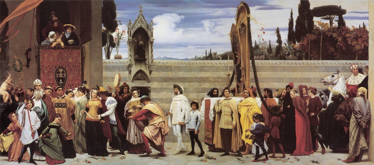 Cimabues berømte madonna bæres i procession gennem Firenzes gader