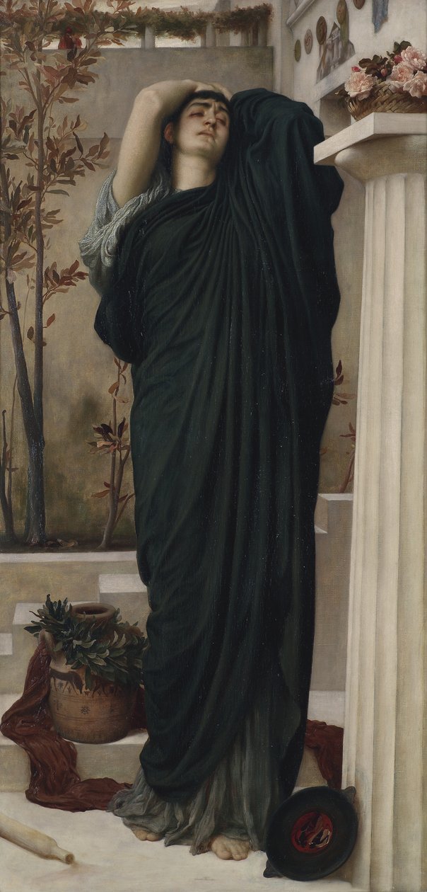Elektra ved Agamemnons grav (olie på lærred) af Frederic Leighton