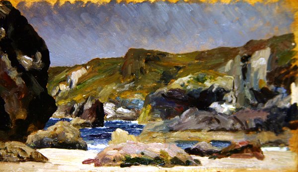 Kynance Cove (olie på panel) af Frederic Leighton