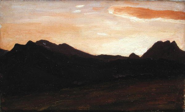 Landskab med bakker (olie på lærred) af Frederic Leighton