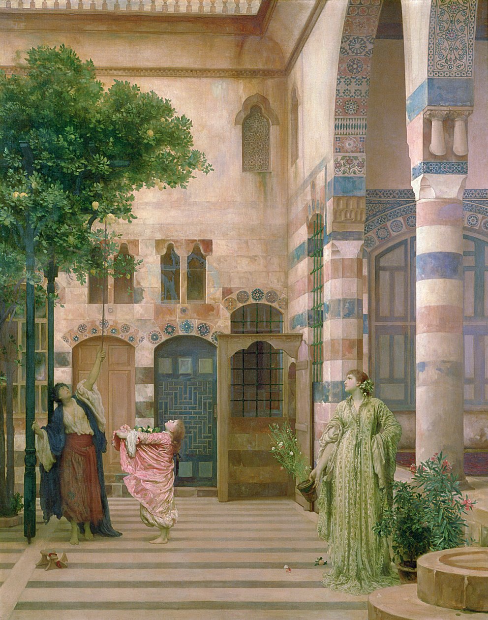 Gamle Damaskus, jødiske kvarter eller indsamling af citroner, ca. 1873-74 af Frederic Leighton