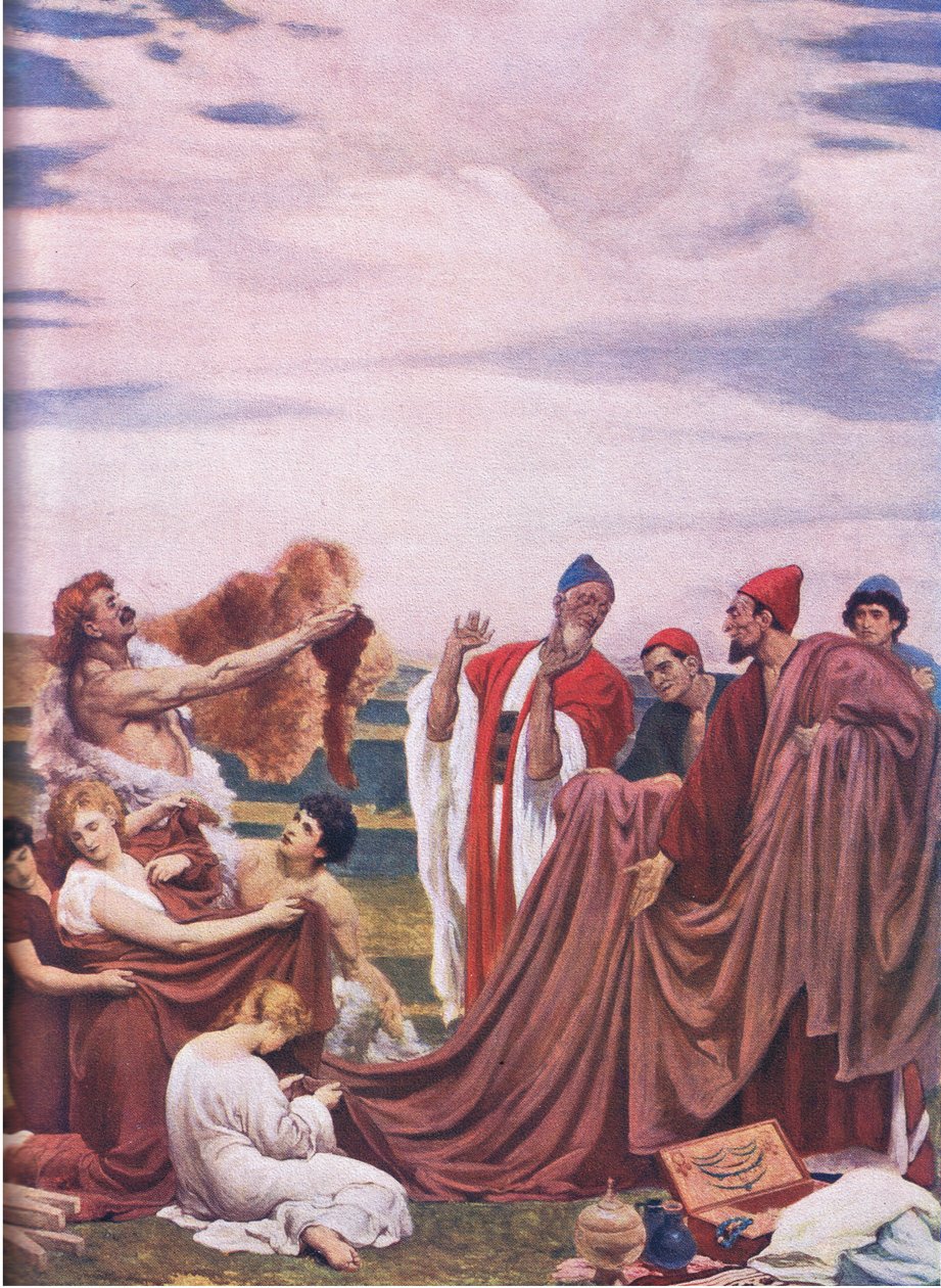 Føniciske handlende ved Storbritanniens kyst (farve litho) af Frederic Leighton
