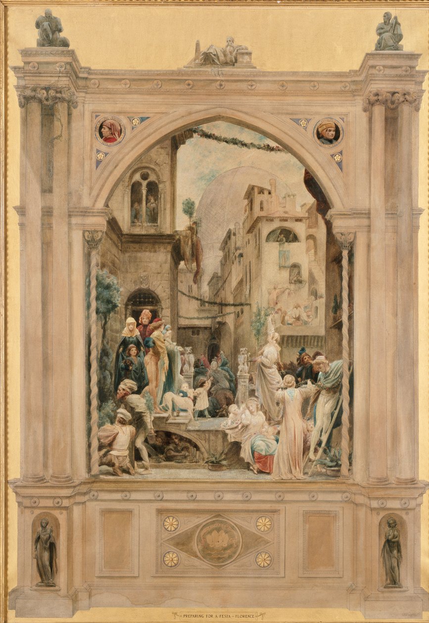 Forberedelse til en festa, Firenze, 1851 af Frederic Leighton