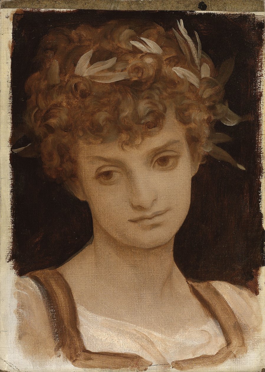 Studie af en piges hoved af Frederic Leighton