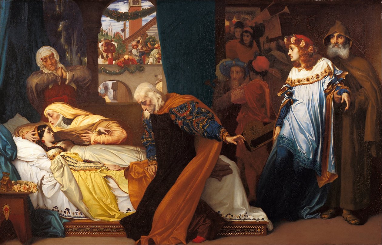 Julies fingerede død, 1856-1858 af Frederic Leighton