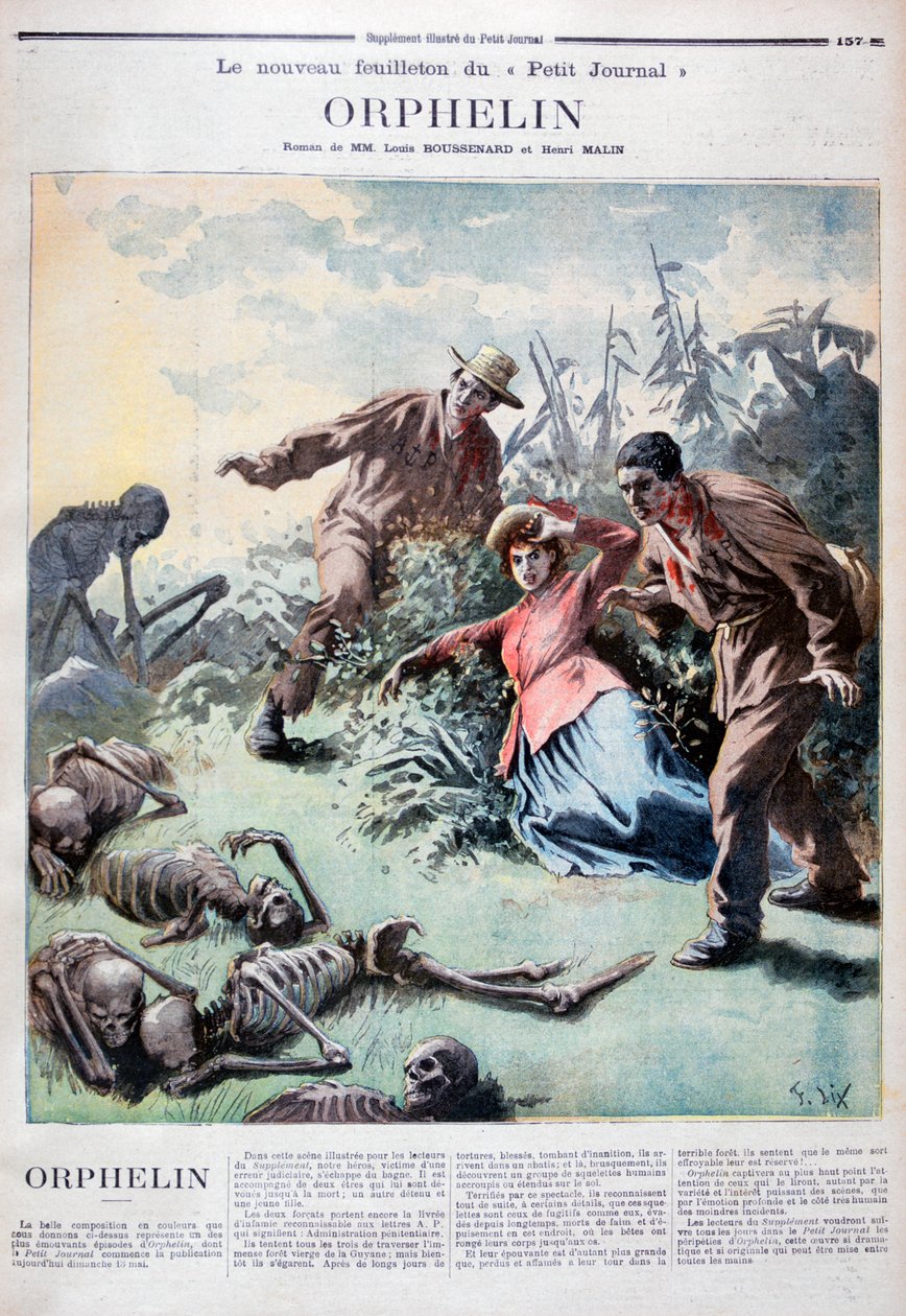 Illustration til Louis Henri Boussenard og Henri Makins bog Orphelin, 1894 af Frederic Lix