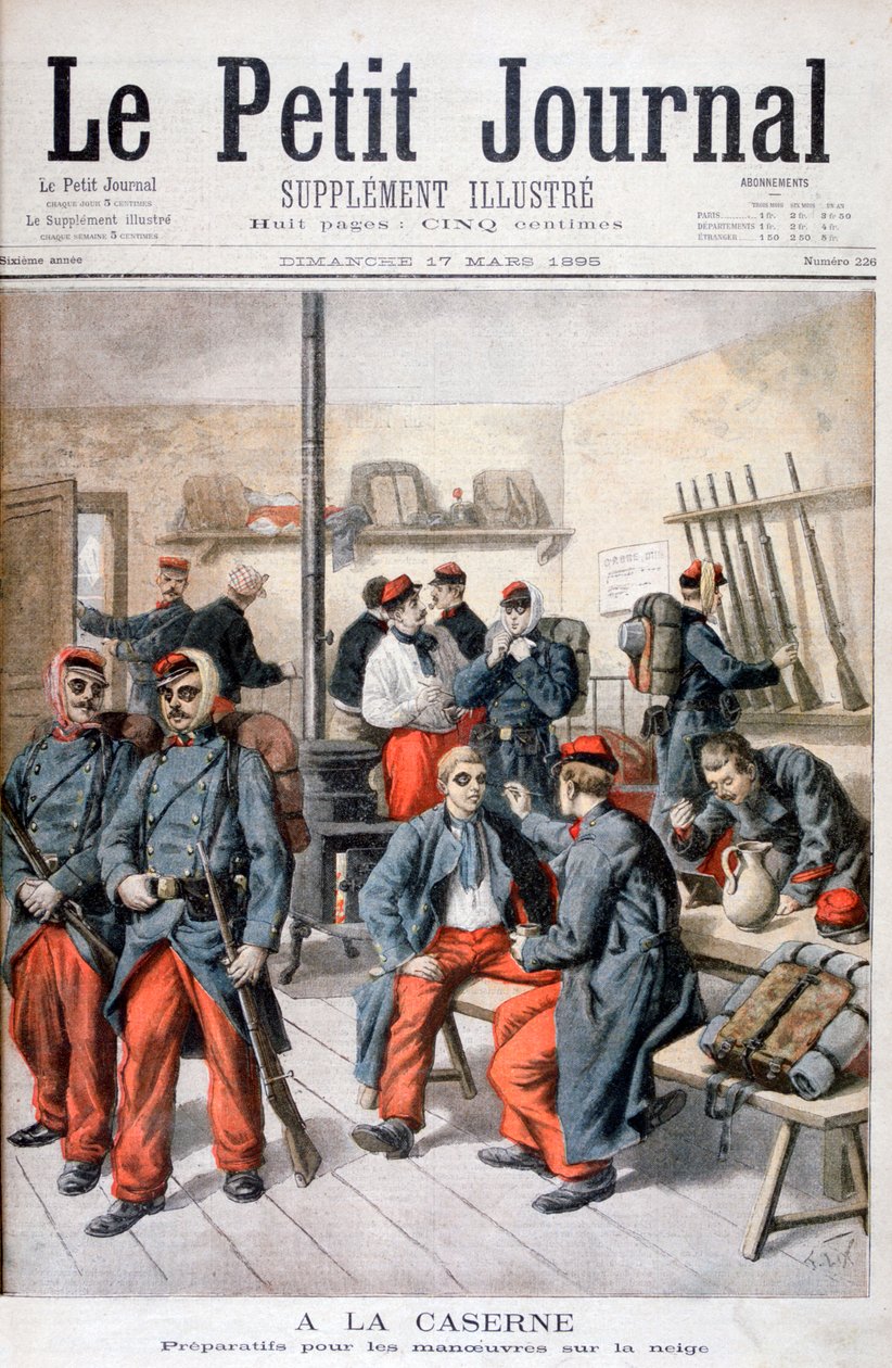 I kasernen, forberedelse til manøvrer i sneen, 1895 af Frederic Lix