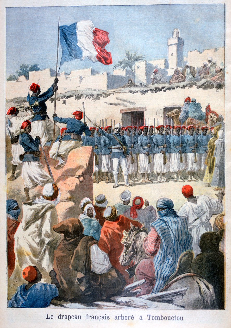 Det franske flag hejser i Timbuktu, 1894 af Frederic Lix