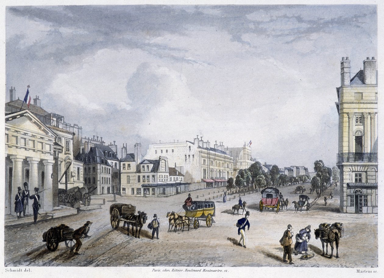 Boulevard du Temple - i "Paris i 1832" af Martens af Frederic Martens