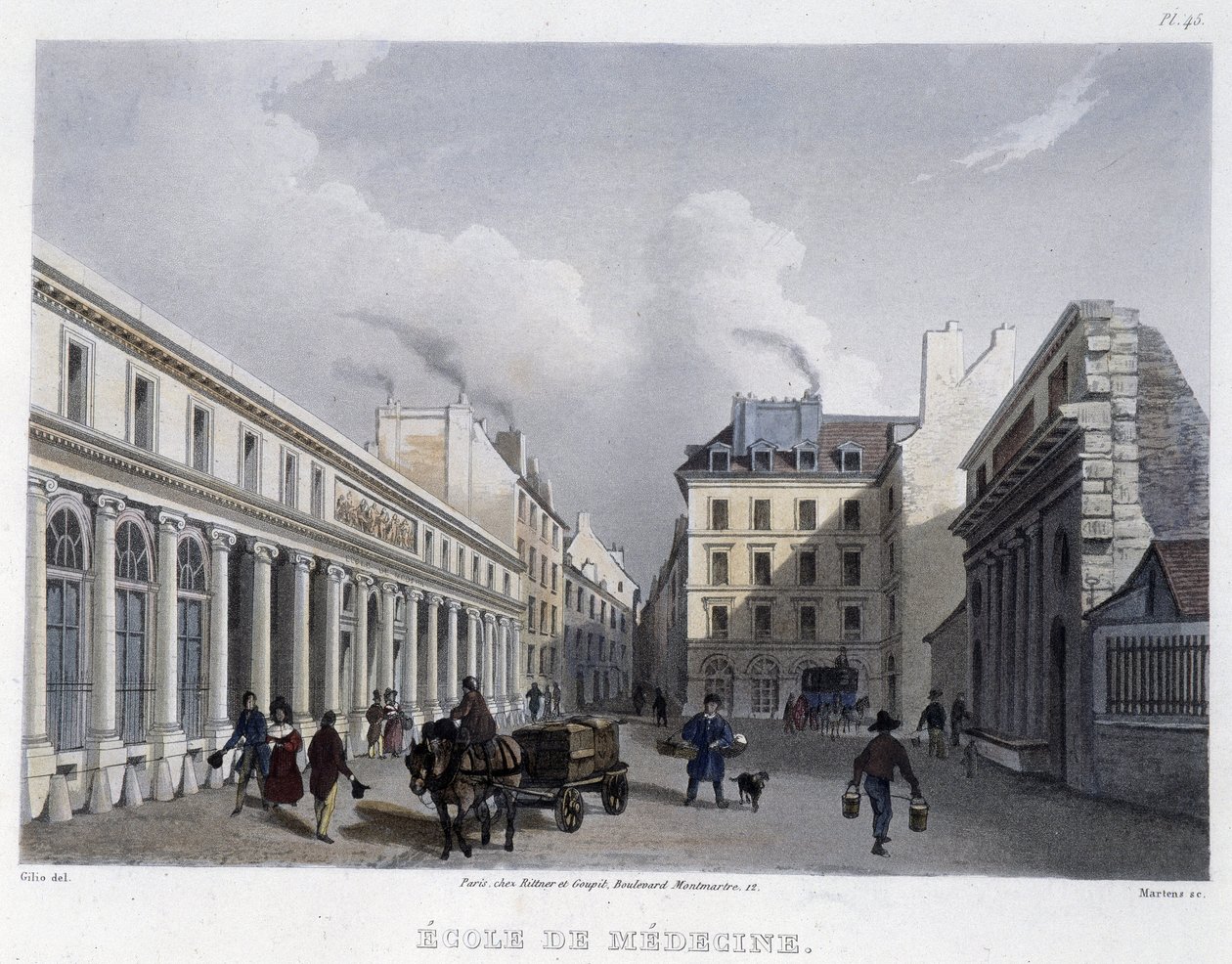 School of Medicine - i "" Paris en 1832" af Martens af Frederic Martens