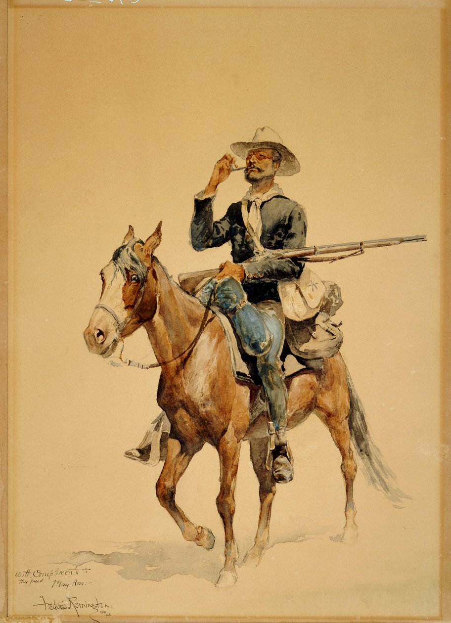 En bereden infanterist, 1890 af Frederic Remington