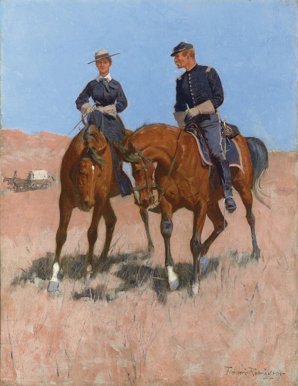 Belle McKeever og løjtnant Edgar Wheelock, ca. 1899 af Frederic Remington
