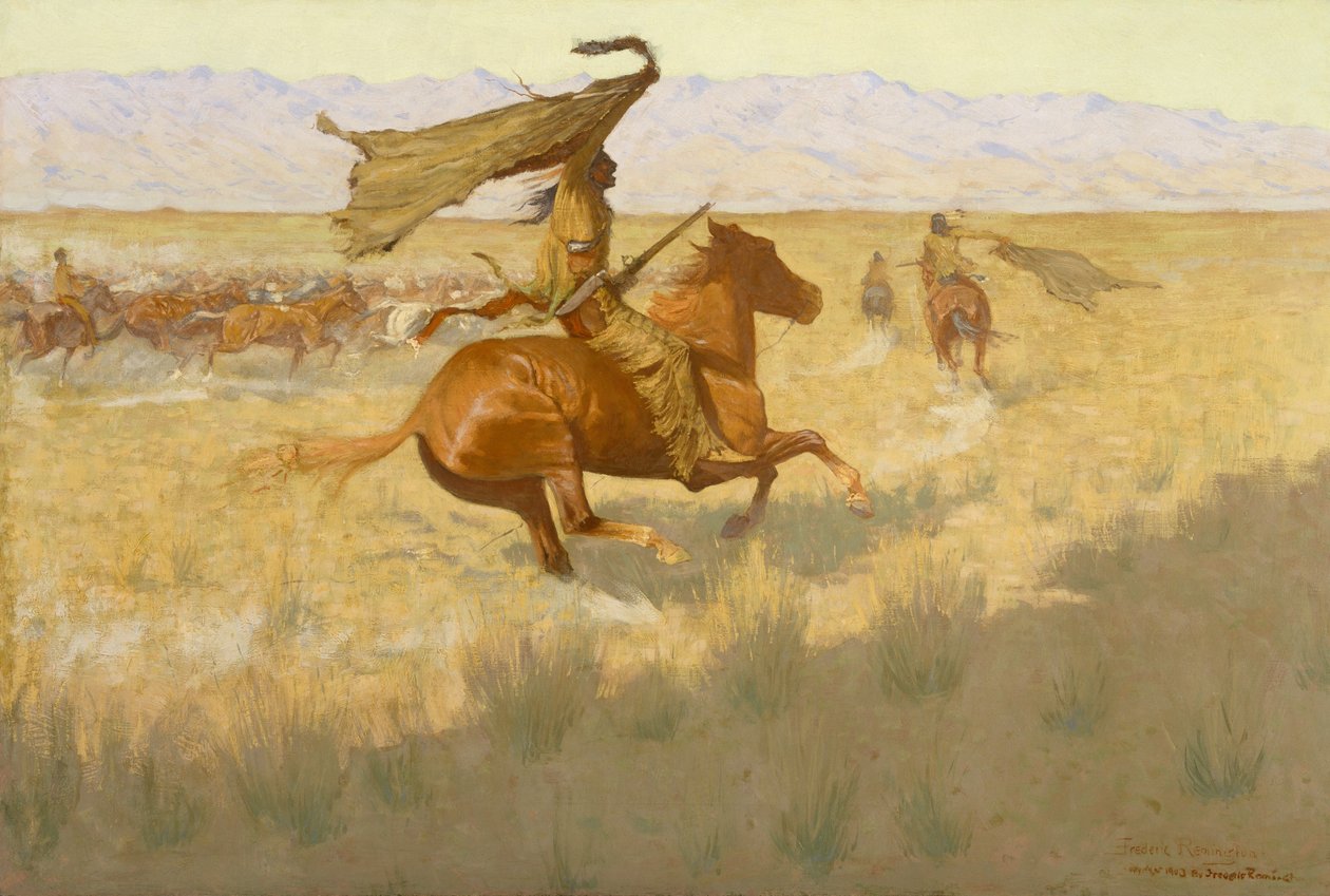 Ændring af ejerskab (The Stampede; Horse Thieves) af Frederic Remington