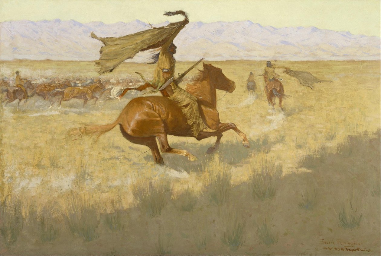 Ændring af ejerskab (The Stampede; Horse Thieves) af Frederic Remington