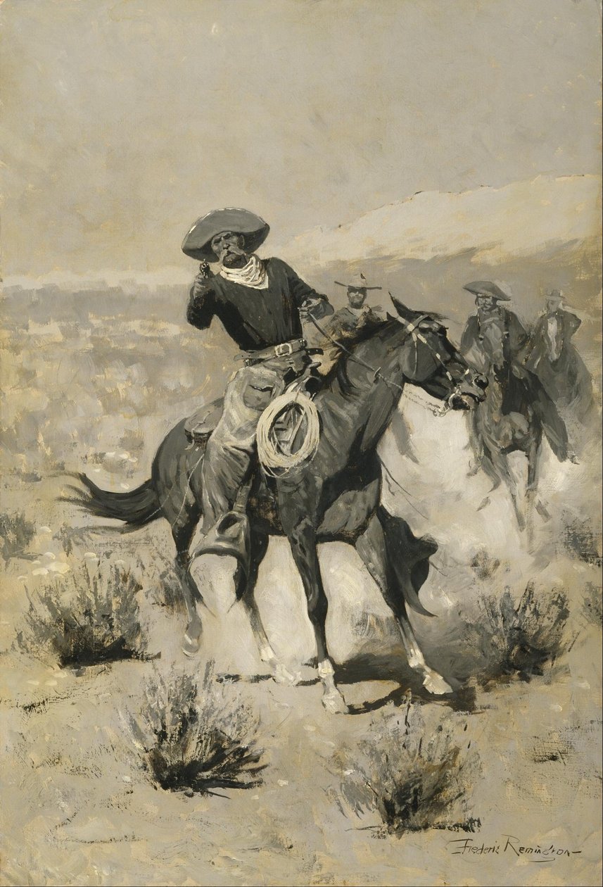 Days on the Range ("Hænderne op!") af Frederic Remington