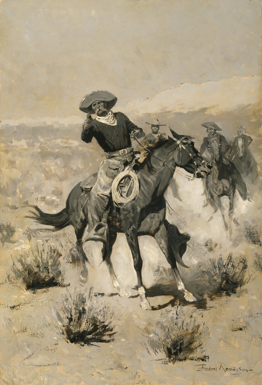 Days on the Range (Hands Up) c.1902 af Frederic Remington