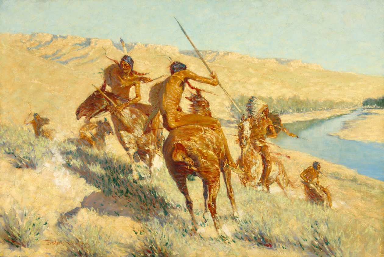 Episode of the Buffalo Gun (The Visitation of the Buffalo Gun: A Buffalo Episode) 1909 af Frederic Remington