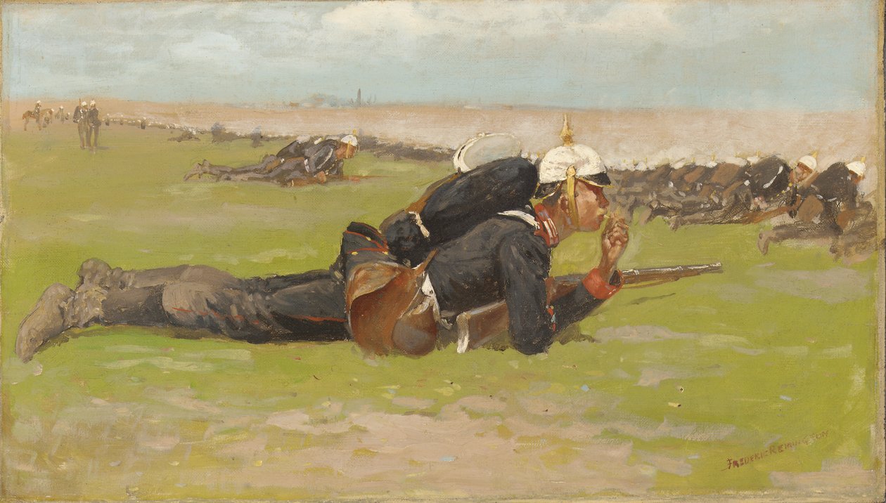 Feltøvelse for det preussiske infanteri af Frederic Remington