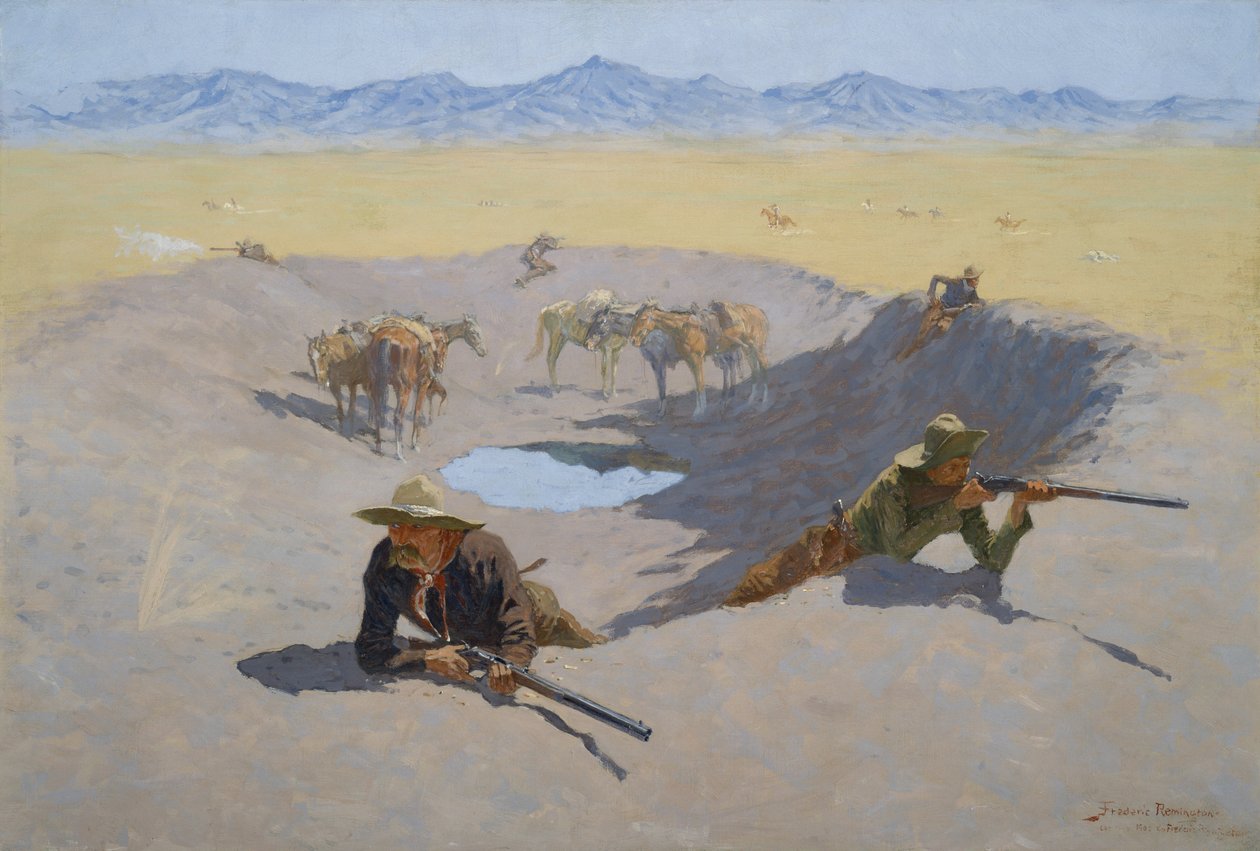 Fight for the Waterhole, 1903 af Frederic Remington