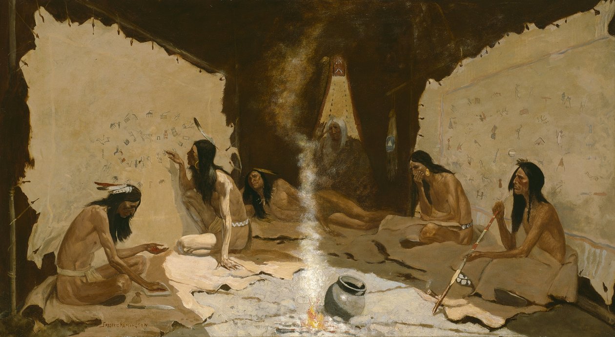 Historikere af stammen, 1890-99 af Frederic Remington