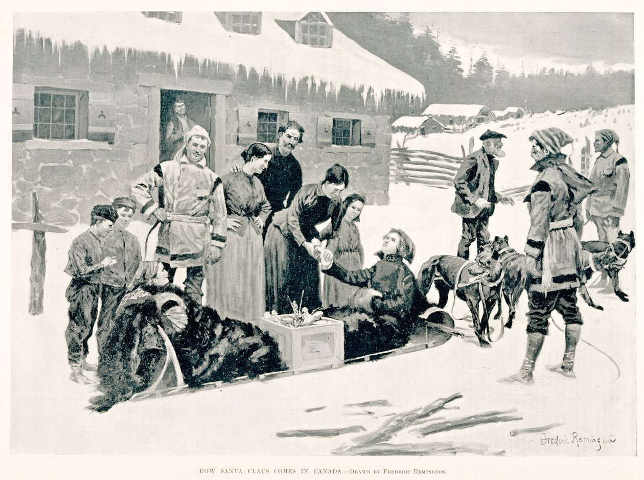 Hvordan julemanden kommer til Canada af Frederic Remington