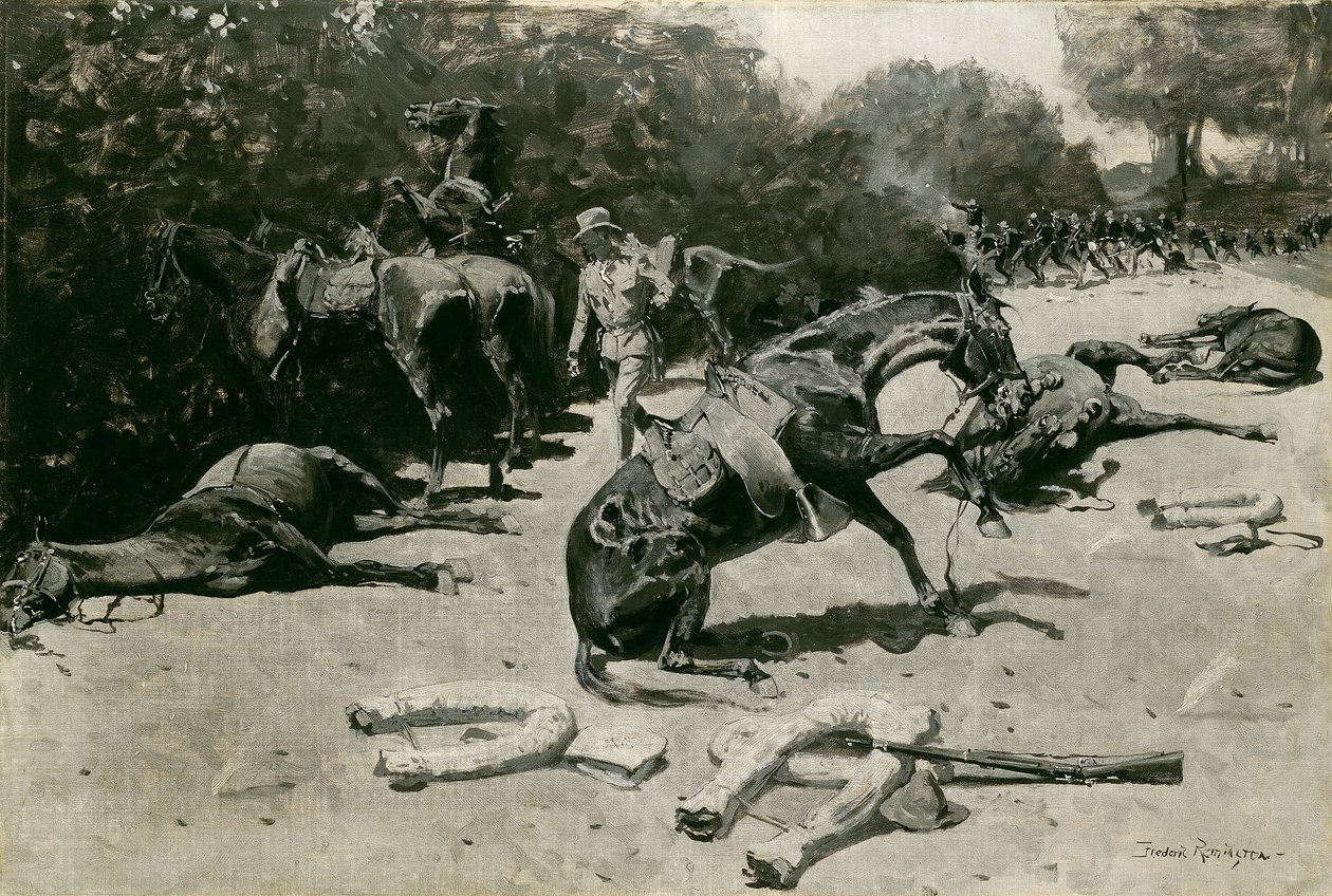 Hvordan hestene døde for deres land i Santiago af Frederic Remington