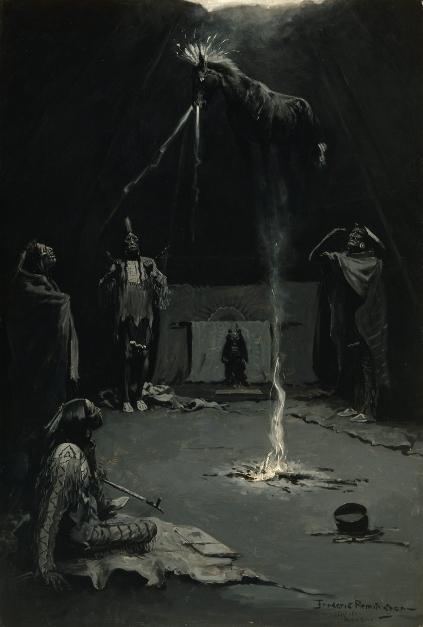 Den indiske ildgud (Medicinhestens vandring) af Frederic Remington
