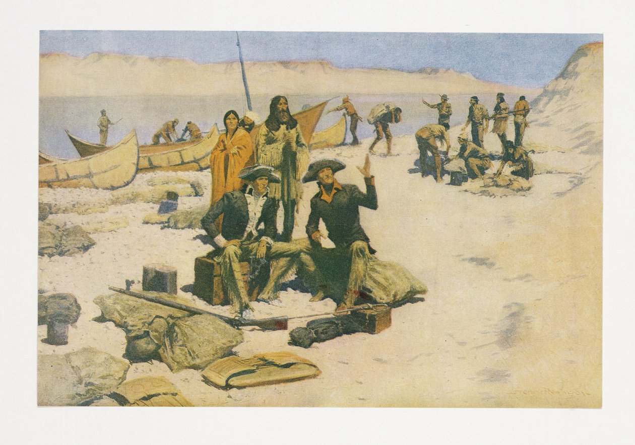 Lewis og Clark, fra Colliers Magazine, pub. 1906 af Frederic Remington