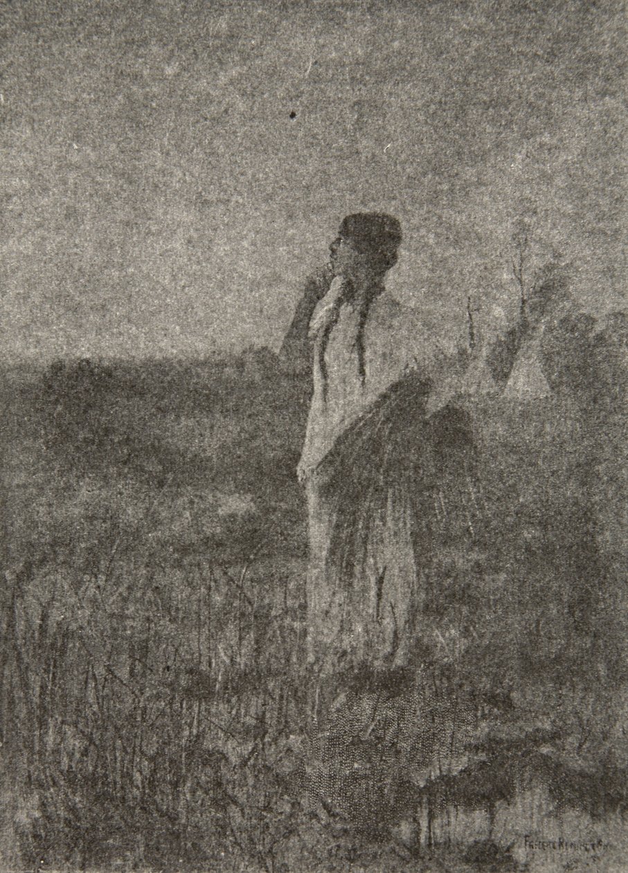 Som et spøgelse, der går ved solopgang, så han en jomfru gå, fra The Song of Hiawatha af Henry Wadsworth Longfellow (1807-82), pub. af George G. Harrap und Company Ltd., 1911 af Frederic Remington