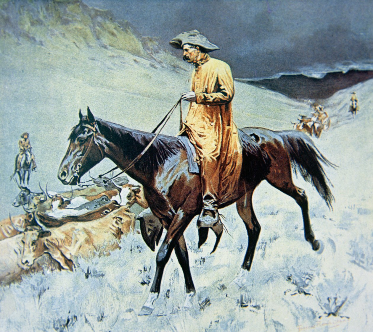 On The Trail (olie på lærred) af Frederic Remington