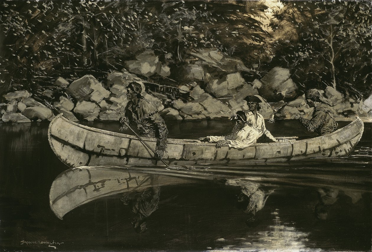 Padling af den sårede britiske officer, 1897 af Frederic Remington