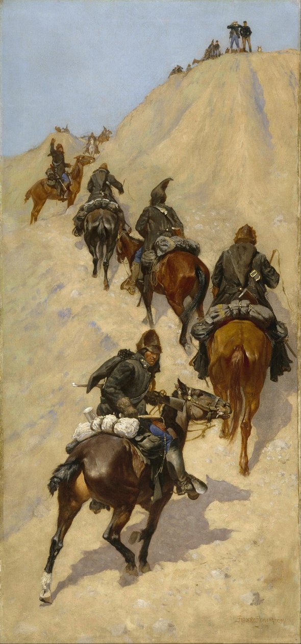 Spejdere bestiger et bjerg af Frederic Remington