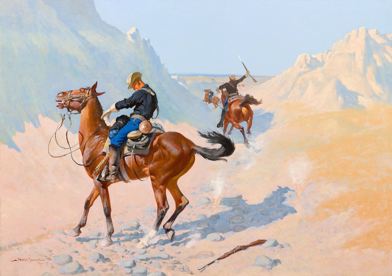 Den fremskudte vagt eller det militære offer (bagholdsangrebet) af Frederic Remington