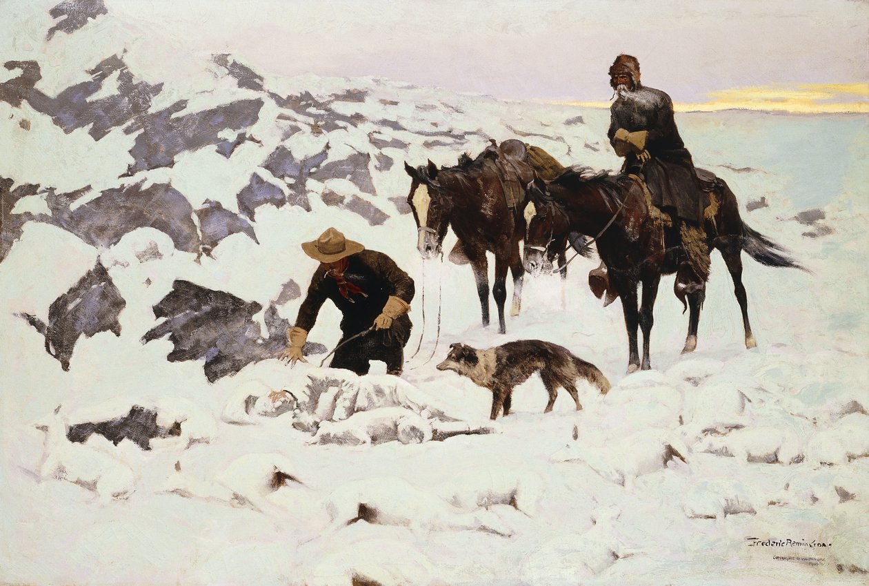 Den frosne fårehyrde, 1900 af Frederic Remington