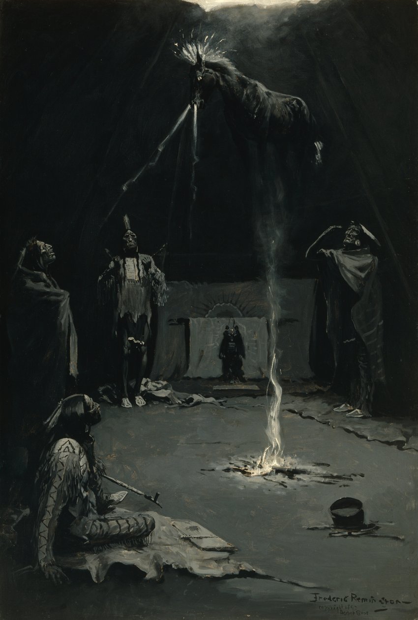 The Going of the Medicine-Horse (indisk ildgud) 1897 af Frederic Remington
