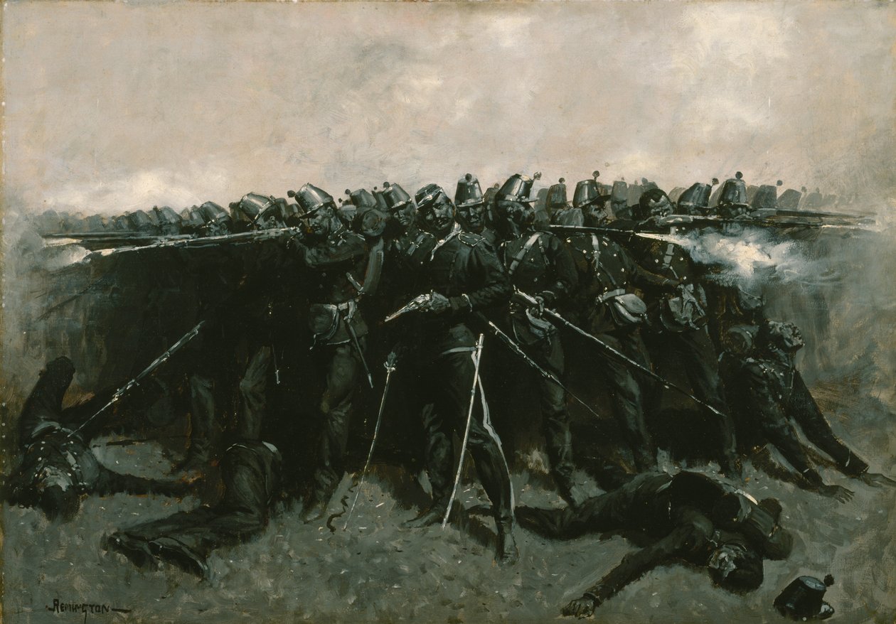 Infanteripladsen, ca. 1893 af Frederic Remington