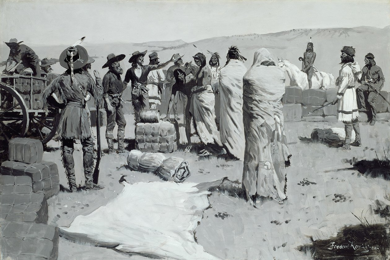 Tolken vinkede til ungdommen, ca. 1900. af Frederic Remington