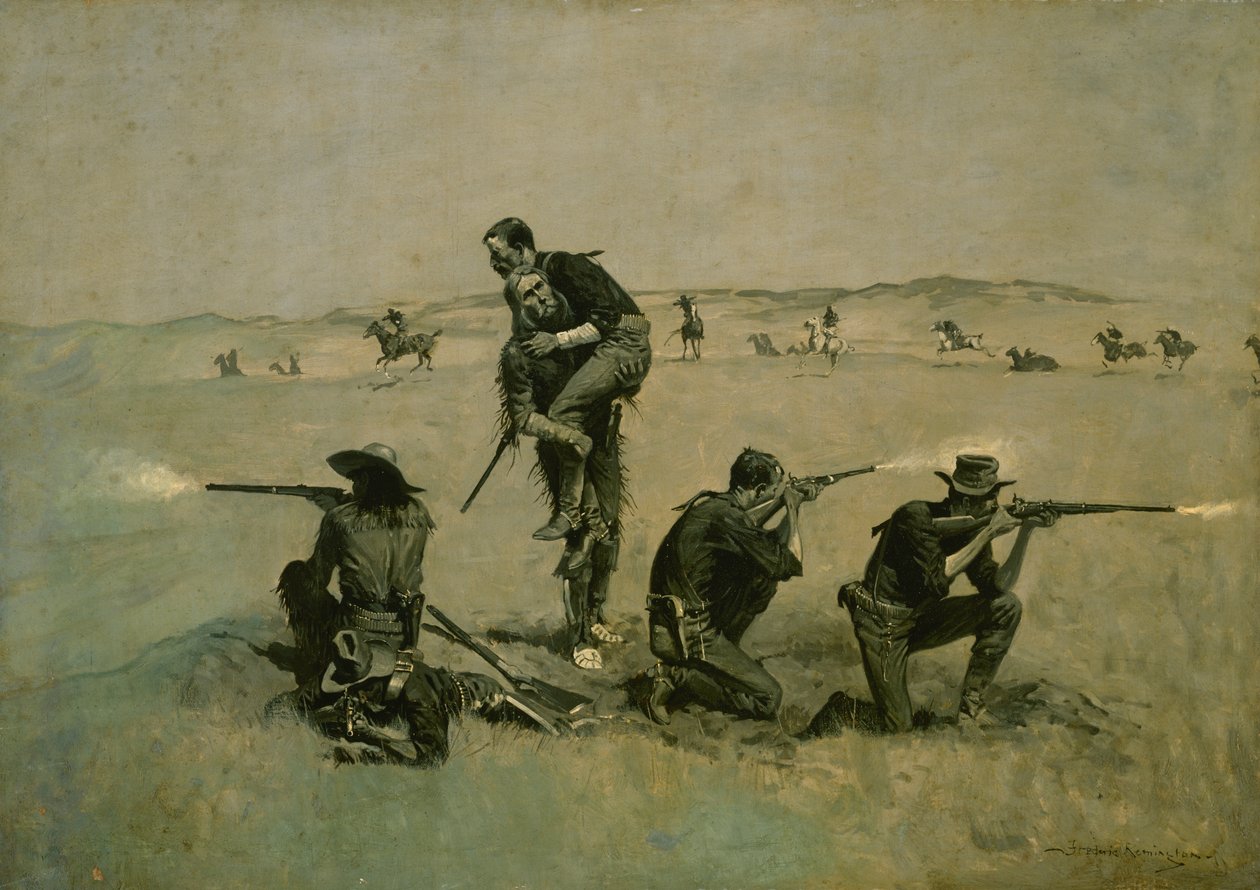 The Last Stand (Femogtyve til Én) ca. 1896 af Frederic Remington